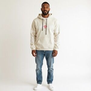 RGSTR Mens Limited Edition Graphic Hoodie Cream Beige Teddy Bear Diamond XL